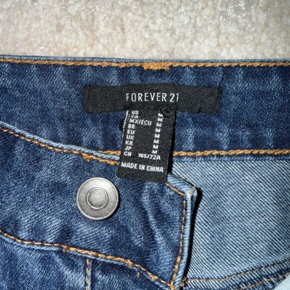 Forever 21 Blue Distressed Jean Shorts - Picture 2 of 2